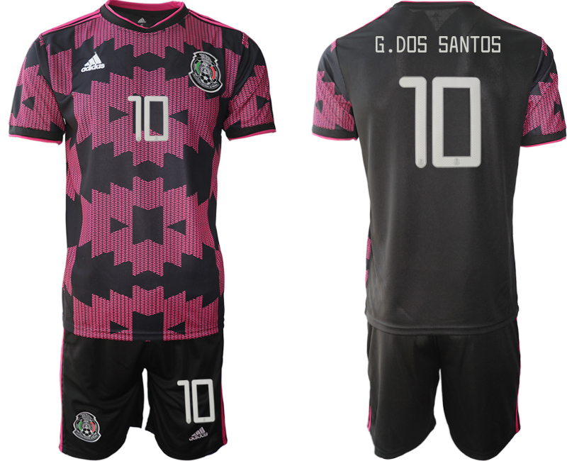 Men 2020-2021 Season National team Mexico home black #10 Soccer Jersey->mexico jersey->Soccer Country Jersey
